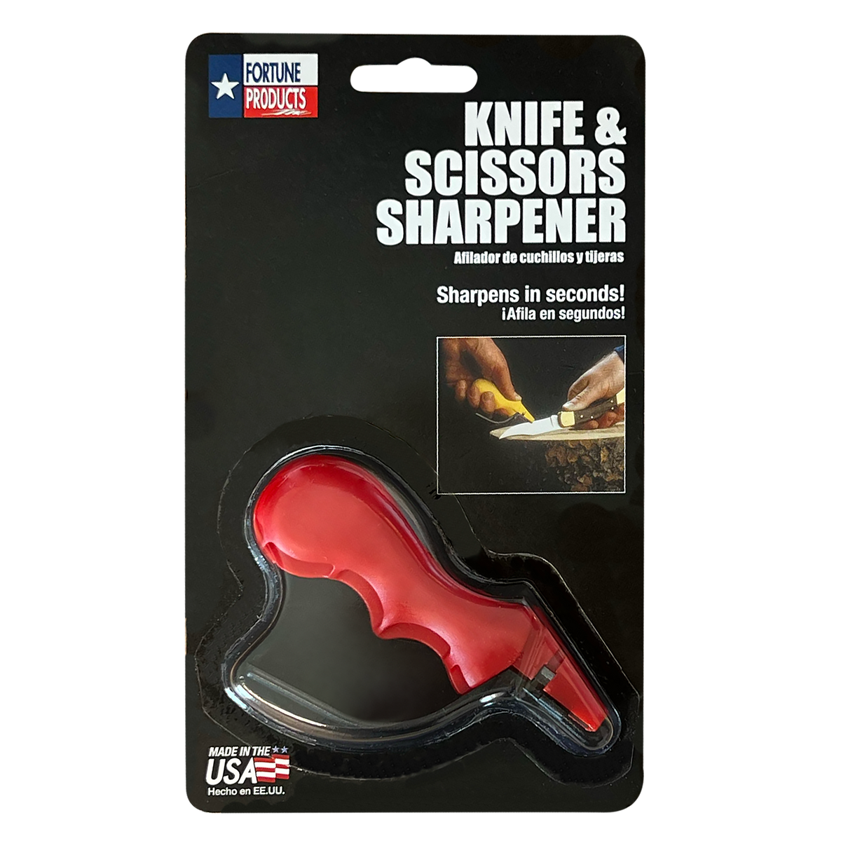 AccuSharp 1001C Knife & Scissor Hand Held Diamond-Honed Carbide Sharpener Red — view 3