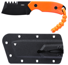 Columbia River Razel Compact 2.32" Fixed Chisel Part Serrated D2 Steel Orange G10 EDC Knife — view 3