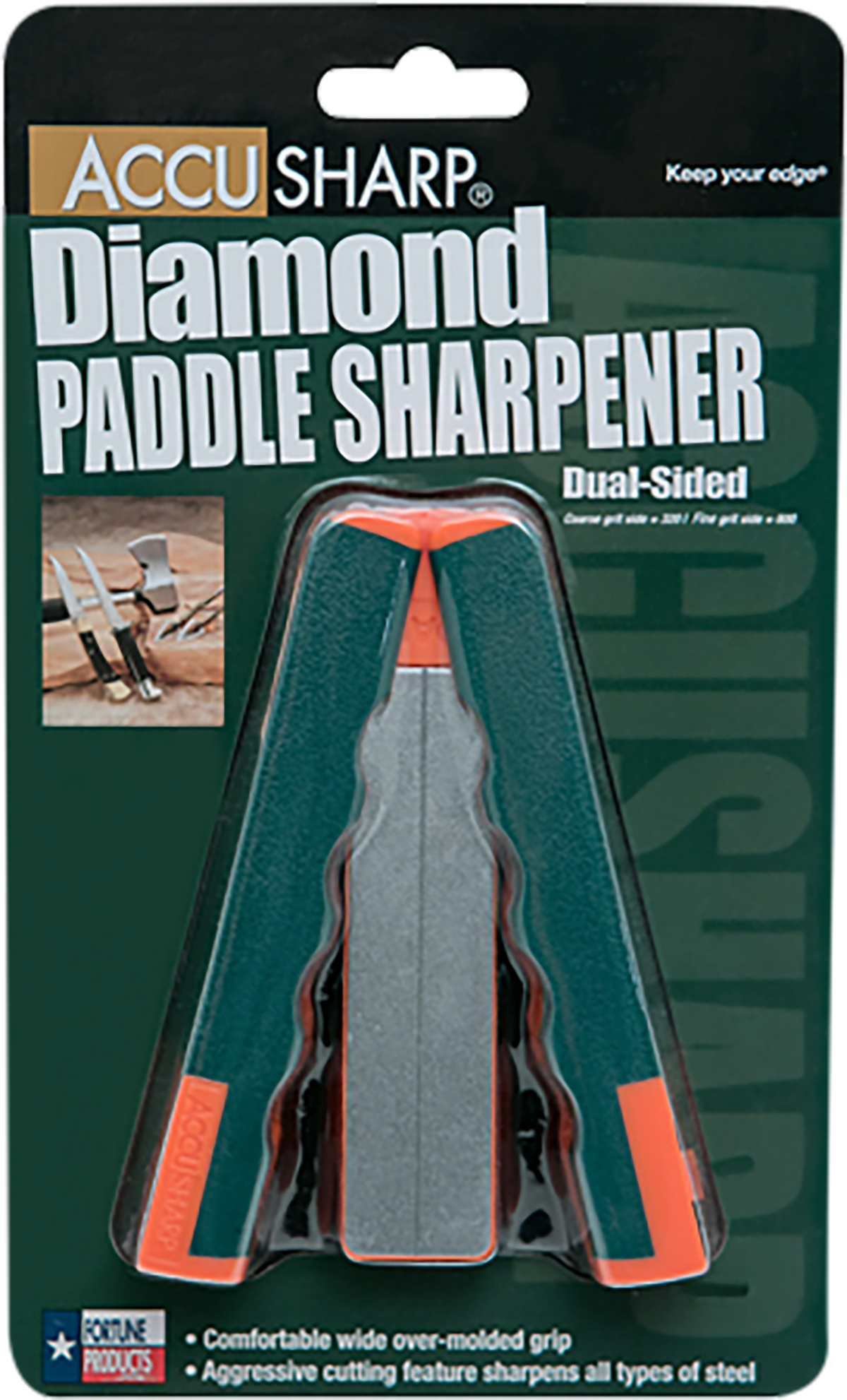 Accusharp 077C Diamond Paddle Sharpener Folding Coarse/Fine Gray/Orange Handle — view 3
