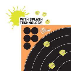 EZ-Aim Splash Reactive 12"x12" Bullseye Self-Adhesive Paper Target Black/Orange - 10 Pack — view 3