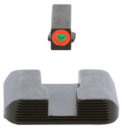 AmeriGlo GL434 Protector Sight Set for Glock - Green Tritium Orange Outline Front / Black Serrated Rear — view 3