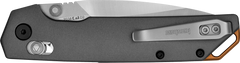 Kershaw Iridium 2038 3.4" DuraLock Folding Spear Point Plain D2 Stonewashed/Satin Gray Anodized Aluminum Knife — view 3