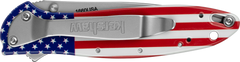 Kershaw Leek 1660USA 3" Folding Drop Point Plain 14C28N - Red/White/Blue Flag Aluminum — view 3