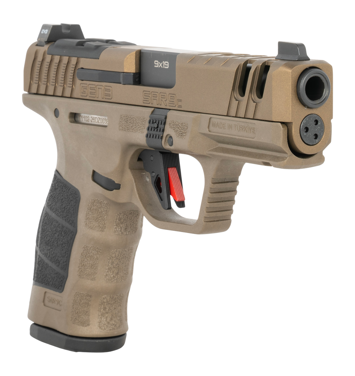 SAR USA SAR9 C Gen3 Compact 9mm Luger 4.10" 10+1 Semi-Auto Pistol - Bronze — view 3