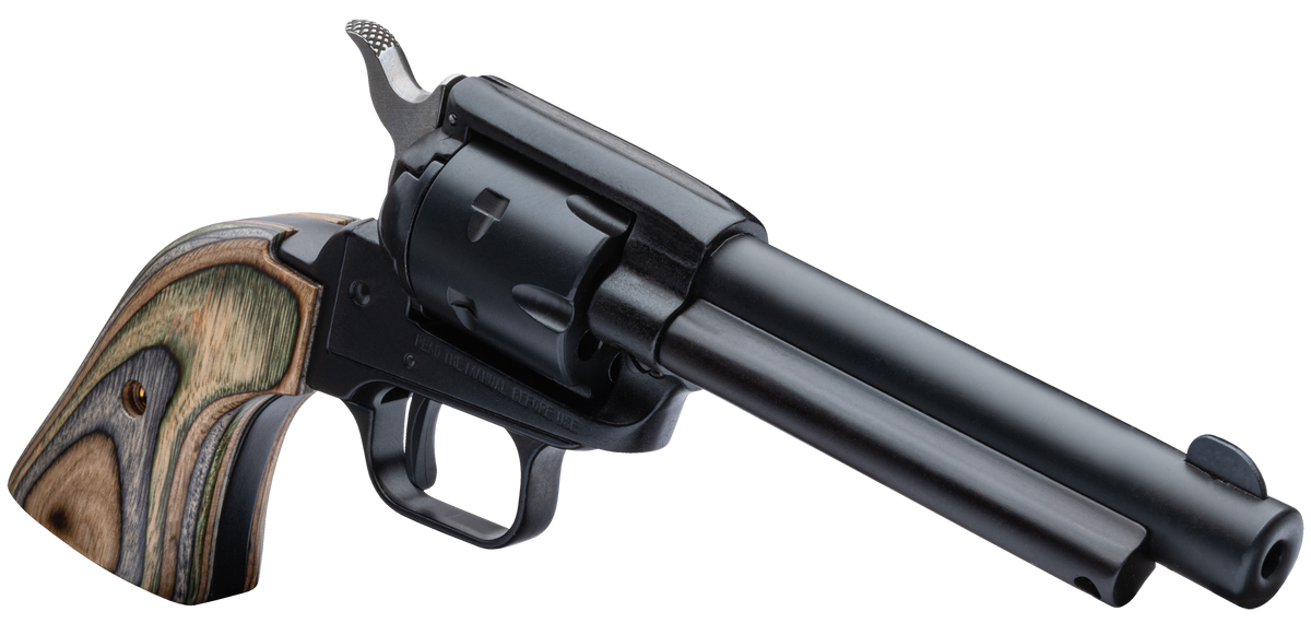 Heritage Mfg Rough Rider 22 LR/22 WMR 4.75" 6-Shot SAO Revolver - Black Satin/Camo Laminate — view 3