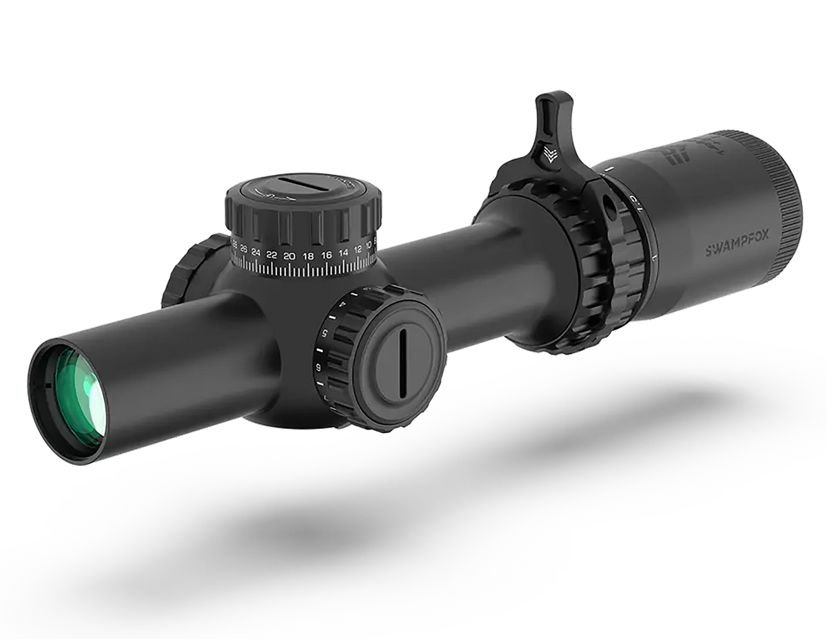 Swampfox Optics Tomahawk II 1-6x 24mm 30mm Tube SFP LPVO Riflescope - Bright Fiber Optic Red Reticle — view 3