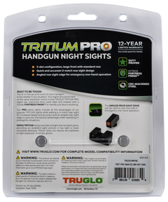 TruGlo Tritium Pro S&W 380 Shield EZ Green Tritium Night Sight Set - Black Nitride — view 3