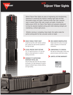 Trijicon 601023 Fiber Sights Red Fiber Optic Front / Black Blank Rear - Glock 17/17L/19/22 Standard Frame — view 3
