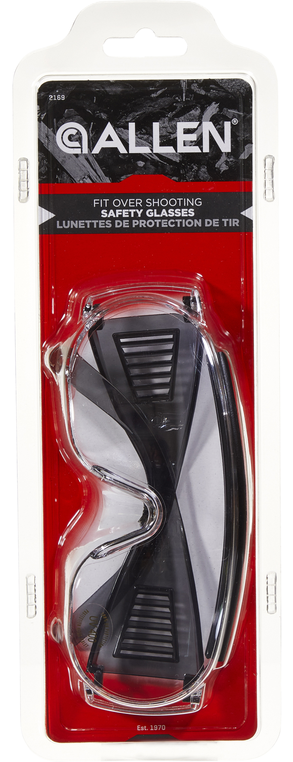 Allen 2169 Fit Over Shooting Glasses Adult Clear Lens Gray Frame — view 3