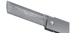 Columbia River CRKT 5930 Ancestor 3.60" Folding Tanto Plain Satin D2 Steel Black/Brown G10 — view 3