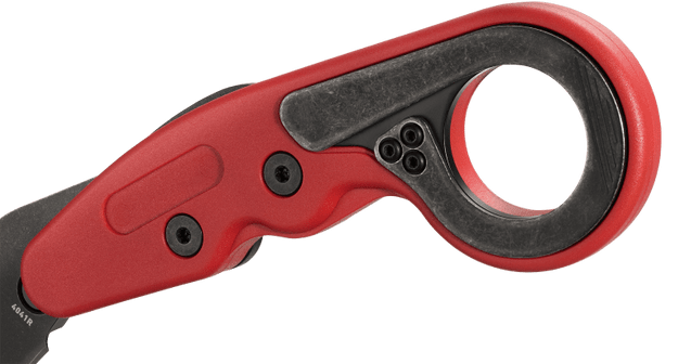 Columbia River Provoke 4041R 2.47" Folding Hawkbill Plain Black Stonewashed 1.4116 SS Red Grivory Handle — view 3