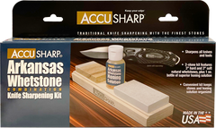 Accusharp 023C Whetstone Combo Kit Fine, Coarse Natural Arkansas Stone Sharpener w/ Honing Oil — view 3