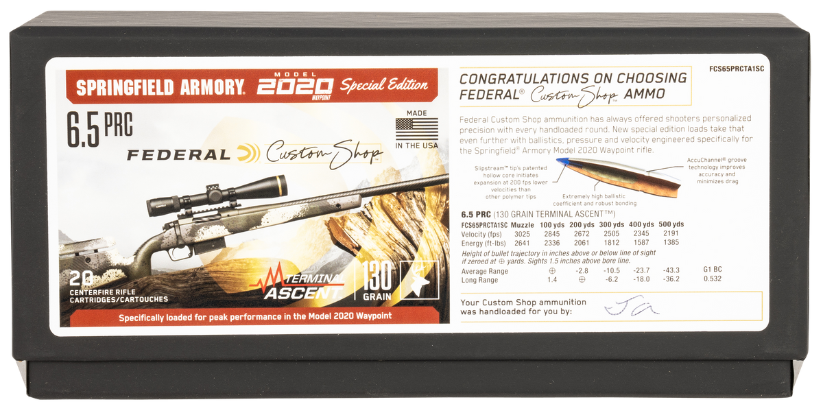 Federal Custom Shop 6.5 PRC 130gr Terminal Ascent 20 Rd Box — view 3