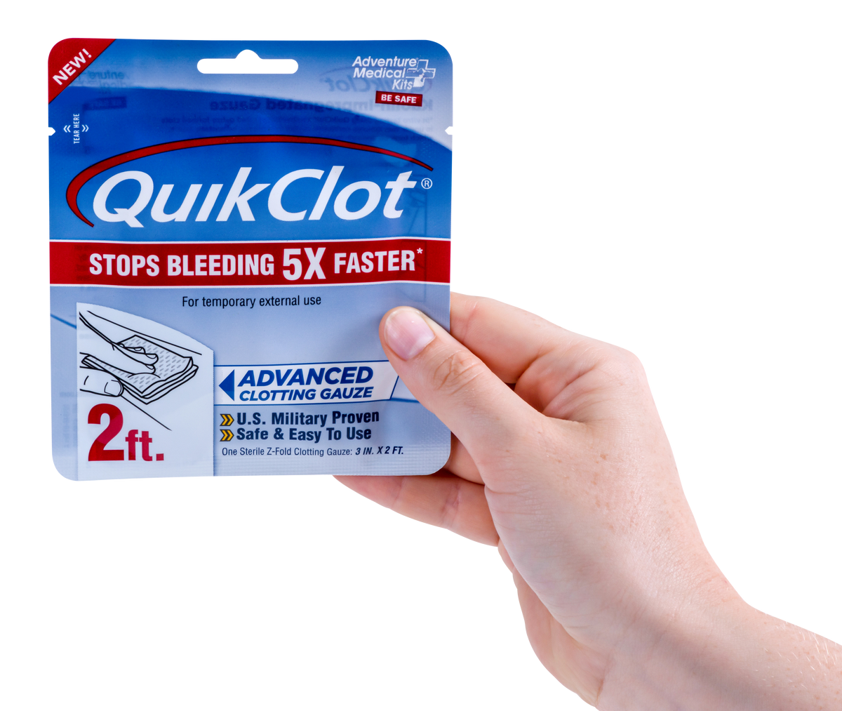 Adventure Medical Kits QuikClot Hemostatic Gauze 3" x 24" White — view 3