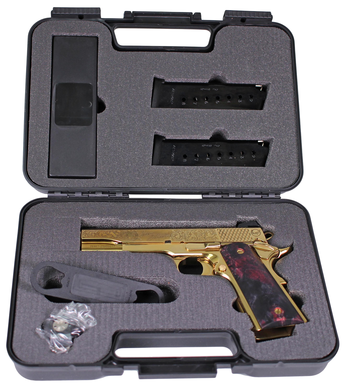 Iver Johnson Noble Eagle EX Gen2 45 ACP 5" 8+1 Semi-Auto Pistol - Gold PVD/Exotic Wood — view 3