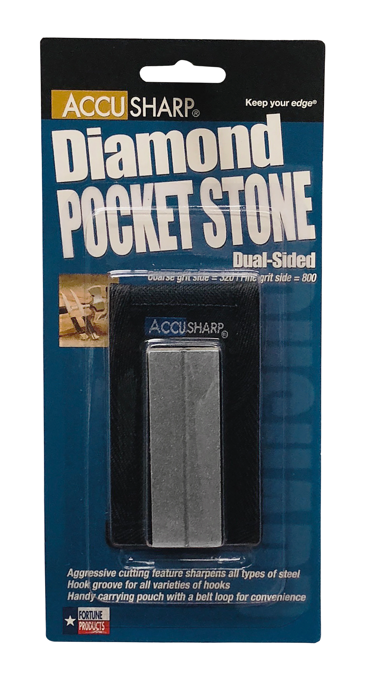 Accusharp 027C Pocket Stone Fine/Coarse Diamond Sharpener Gray — view 3