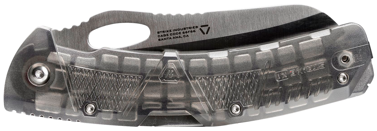 Strike Industries K1 3.51" Folding Plain AUS-8A SS Blade Smoke Textured Polymer Handle — view 3