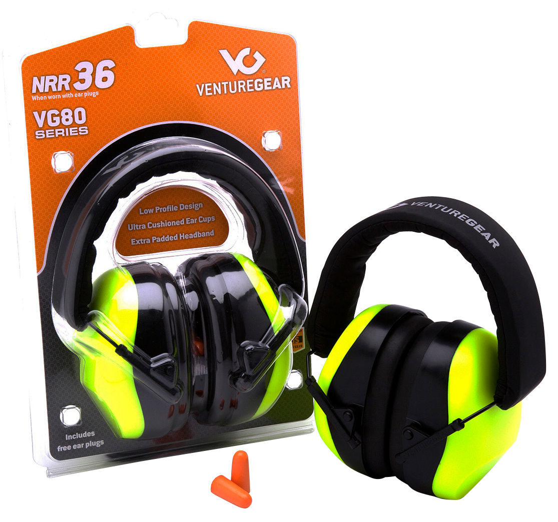 Pyramex Venture Gear V80 Muff 26 dB Over the Head Earmuffs - Lime/Black — view 3