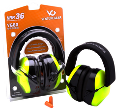 Pyramex Venture Gear V80 Muff 26 dB Over the Head Earmuffs - Lime/Black — view 3