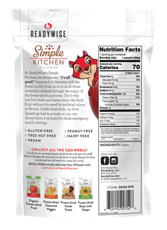 ReadyWise Simple Kitchen Freeze Dried Fruit Sweet Apples 1 Serving Pouch - 6 Pouch Case — view 3