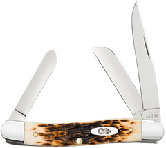 Case Stockman Medium 3-Blade Folding Clip Point/Sheepsfoot/Spey Tru-Sharp SS Amber Bone — view 3