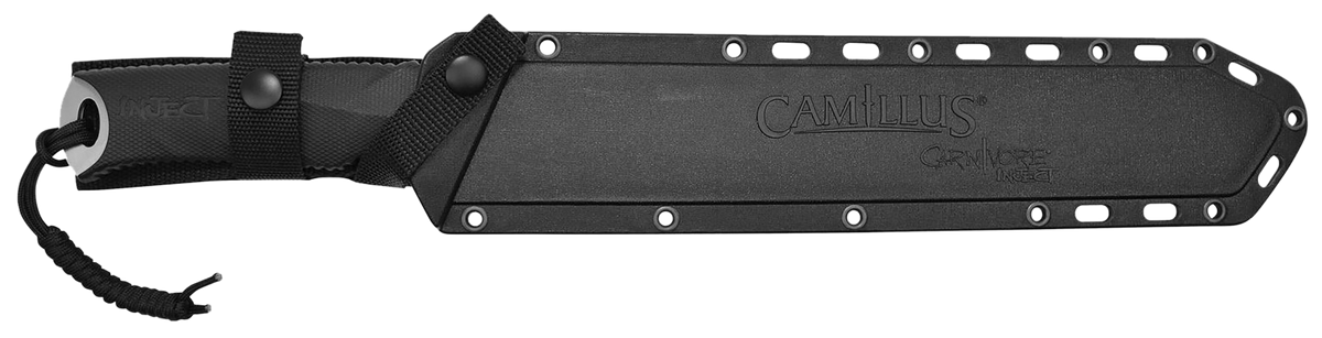 Camillus Carnivore 12" 440 SS Part Serrated Full Tang Machete - Titanium Bonded, Camo ABS Handle — view 3