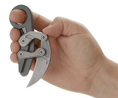 Columbia River 4045 Provoke Compact 2.26" Folding Hawkbill Plain D2 Stonewash Aluminum — view 3