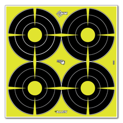EZ-Aim 15218 Splash Reactive SPOT Paper Hanging Target 12" x 12" Black/Yellow - 12 Pack — view 3