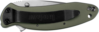 Kershaw Scallion 2.4" Folding Drop Point 420HC SS Knife - OD Green Aluminum — view 3