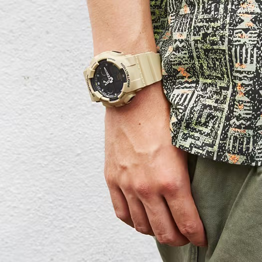G-Shock GA100L-8A Tactical Brown Analog/Digital Watch 200M Stainless Steel Bezel — view 3