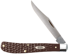 Case Trapper Slimline 3.25" Folding Clip Point Plain Edge Brown Jigged Synthetic — view 3