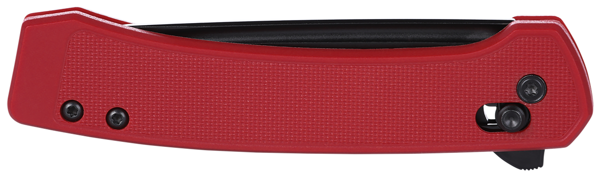 Columbia River CRKT 7075R Q Compact 3.05" Folding Drop Point Plain Black Oxide 14C28N Steel Red GRN Knife — view 3