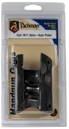 Pachmayr Signature 1911 Pistol Grip Checkered Rubber w/ Finger Grooves Black — view 3