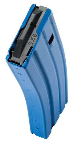 DuraMag Speed AR-15 30rd .223 Rem/5.56/300 BLK Blue Aluminum Magazine w/ Black Follower — view 3