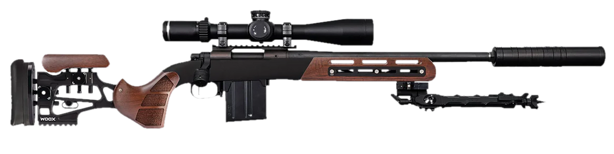 WOOX Furiosa Chassis Walnut Aluminum/Wood Fits Remington 700 M5 DBM Short Action - 31" OAL — view 3