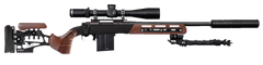 WOOX Furiosa Chassis Walnut Aluminum/Wood Fits Remington 700 M5 DBM Short Action - 31" OAL — view 3
