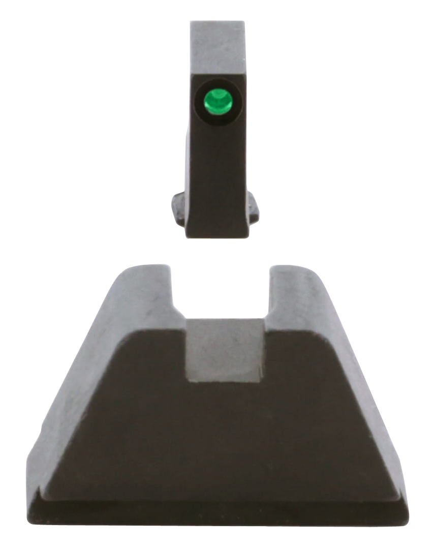 Ameriglo GL811 Optic Compatible Sight Set for Glock - 3XL Tall Green Tritium Black Outline Front / Flat Black Rear — view 3