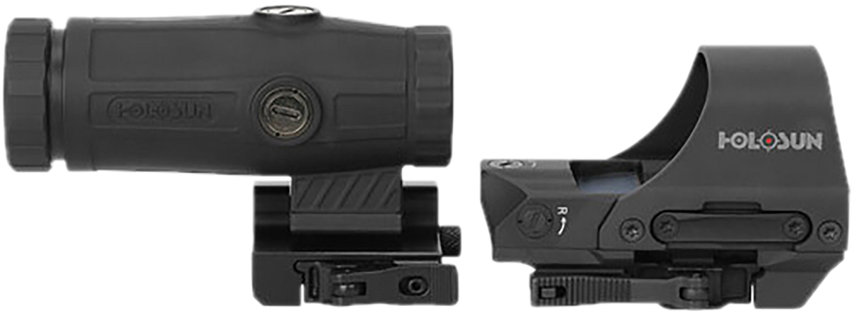 Holosun HE510C-GR/HM3X 1x/3x 0.91x1.26" 2 MOA Green Dot/65 MOA Green Circle Reflex Sight w/3x Magnifier Combo - Black Anodized — view 3