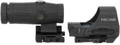 Holosun HE510C-GR/HM3X 1x/3x 0.91x1.26" 2 MOA Green Dot/65 MOA Green Circle Reflex Sight w/3x Magnifier Combo - Black Anodized — view 3