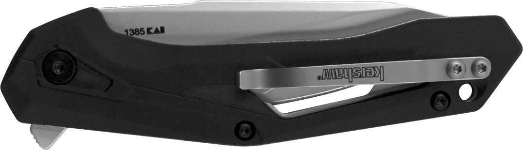 Kershaw Airlock 1385 3" Folding Drop Point Plain 5Cr13MoV Bead Blasted Black GFN Knife — view 3