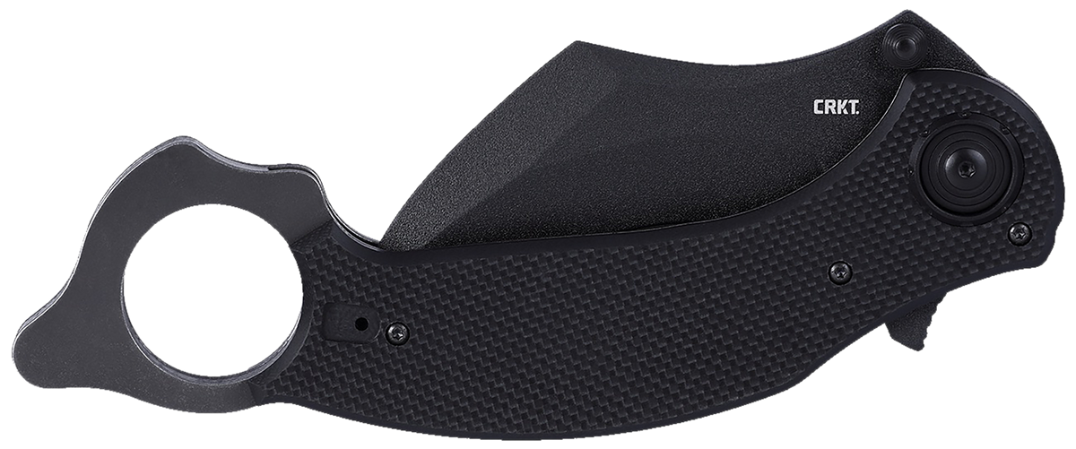 Columbia River CRKT 2635 DU Hoc Deadbolt 3.62" Folding Karambit Plain Black Powder Coated D2 Steel Blade Black G10 Handle — view 3