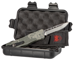 CobraTec Knives CTK-1 Medium 3" OTF Drop Point Part Serrated D2 Steel Army DigiCamo Aluminum Handle — view 3