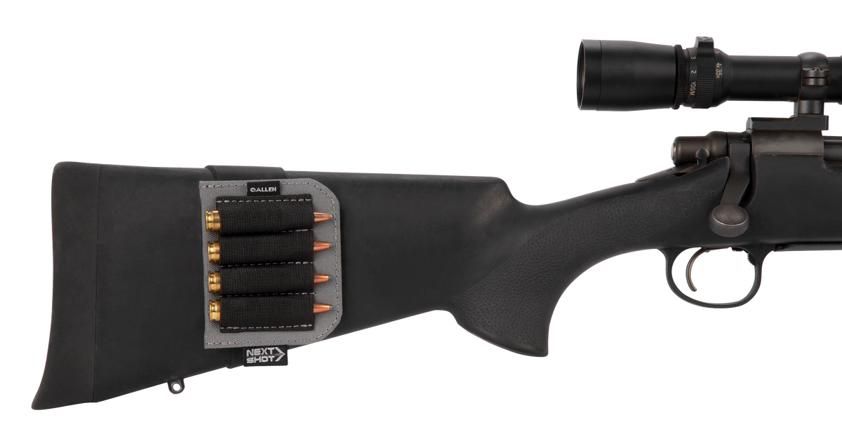 Allen 8208 Next Shot Rifle Cartridge Carrier Band 4-Rd Black Silicone Buttstock Mount — view 3