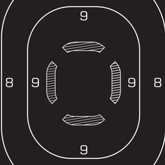 EZ-Aim 15447 Silhouette Paper Hanging Target 12" x 18" Black/White 25 Pack — view 3