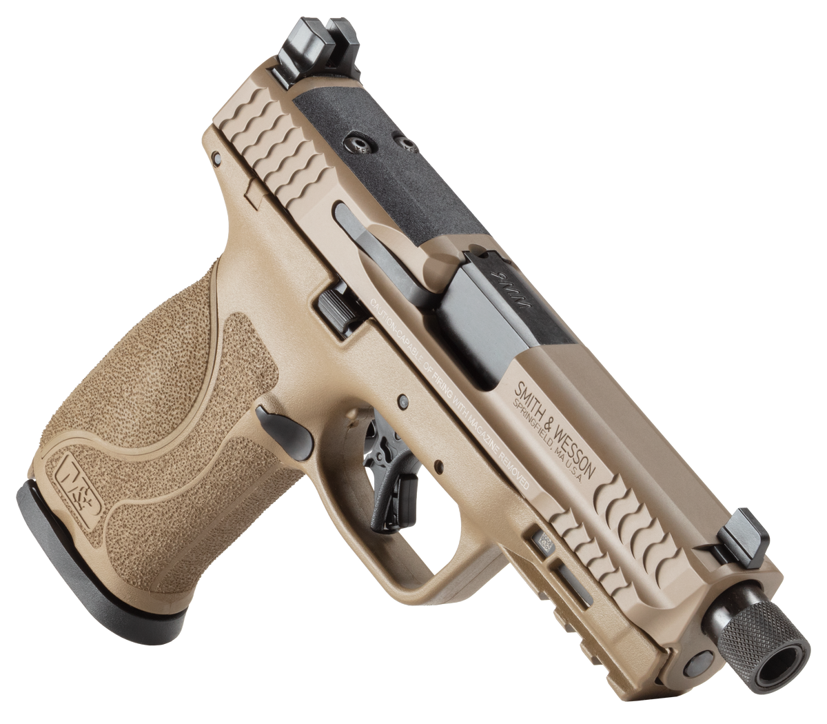 Smith & Wesson M&P9 M2.0 9mm Luger 4.72" 23+1 Semi-Auto Pistol - FDE Cerakote Slide, Threaded Barrel — view 3