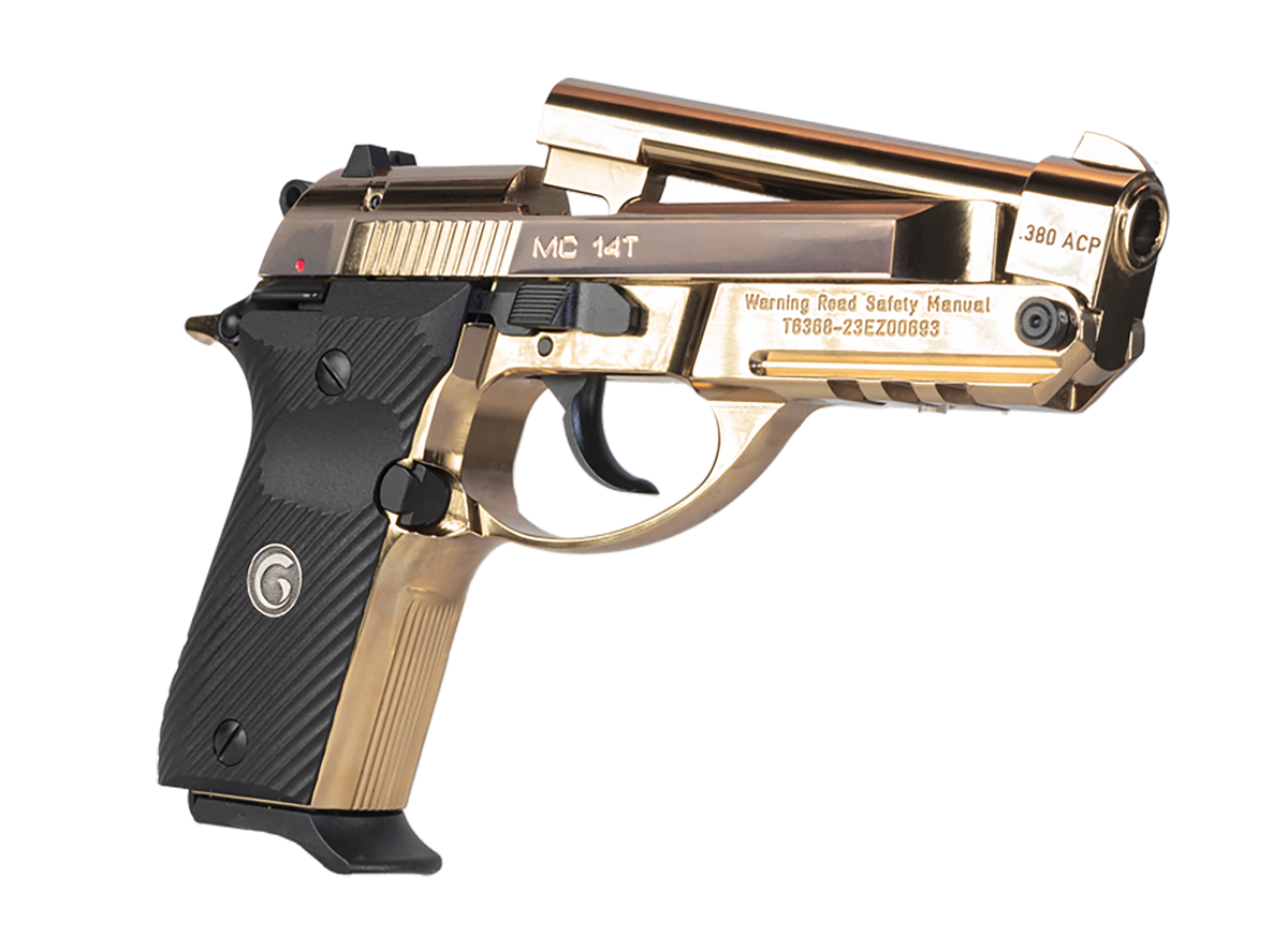 EAA Girsan MC 14T Solution 380 ACP 4.50" 13+1 Semi-Auto Pistol - Gold Plated — view 3