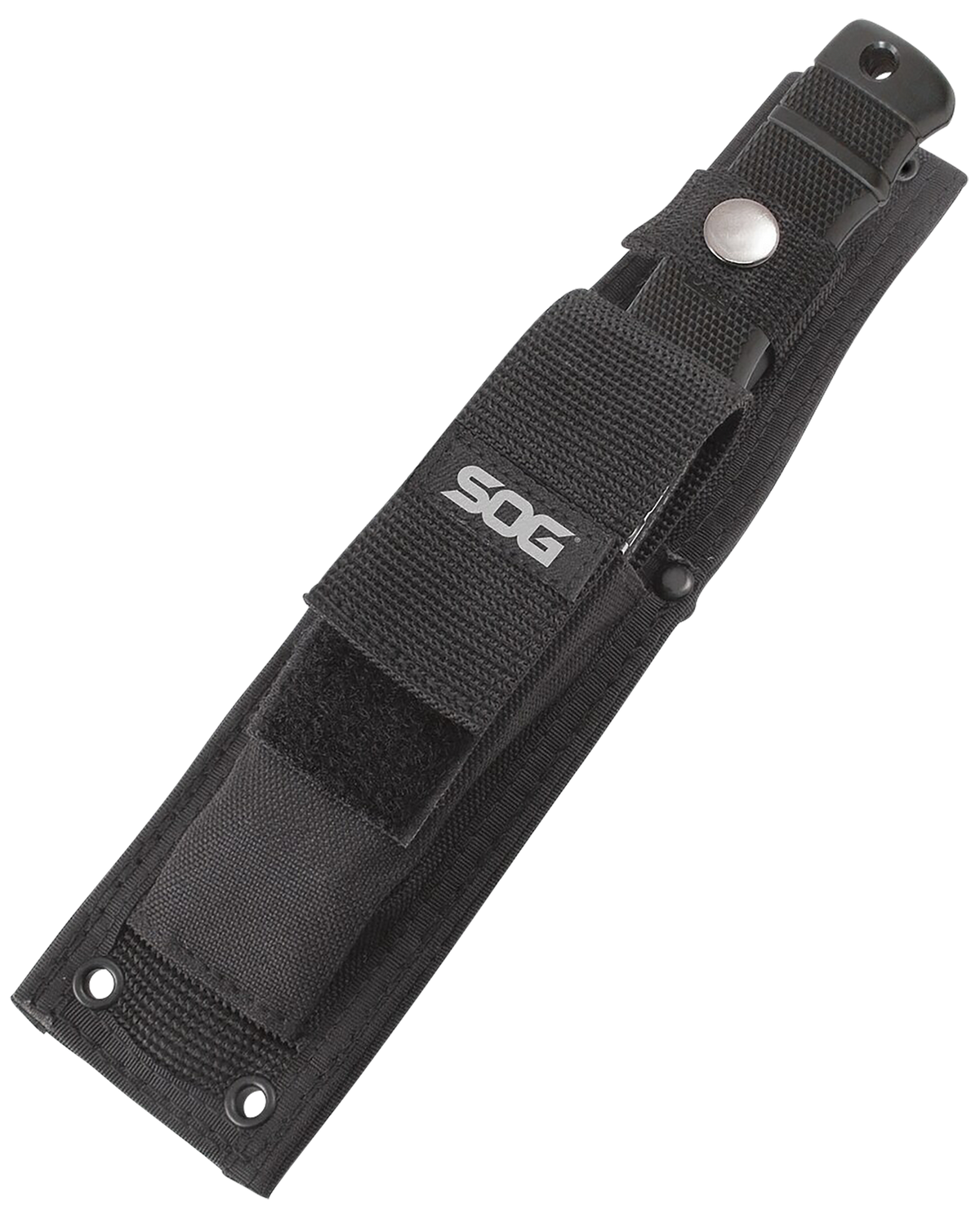 S.O.G Seal Pup 4.75" Fixed Clip Point Part Serrated AUS-8A Powder Coated GRN Handle - Nylon Sheath — view 3