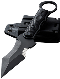 Civivi Knives Orthrus 3.76" Fixed Karambit/Straight Black Stonewashed Nitro-V Steel Blade - Black G10 Handle w/Finger Ring — view 3