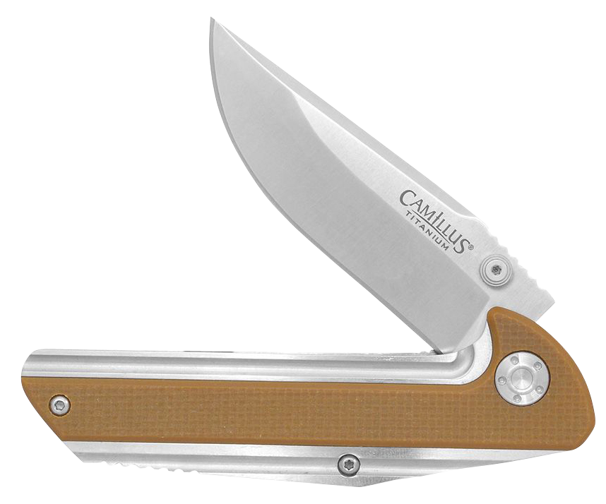 Camillus Sevens 2.75" Folding AUS-8 Carbonitride Titanium Plain Edge Knife - Coyote Brown G10/SS Handle — view 3