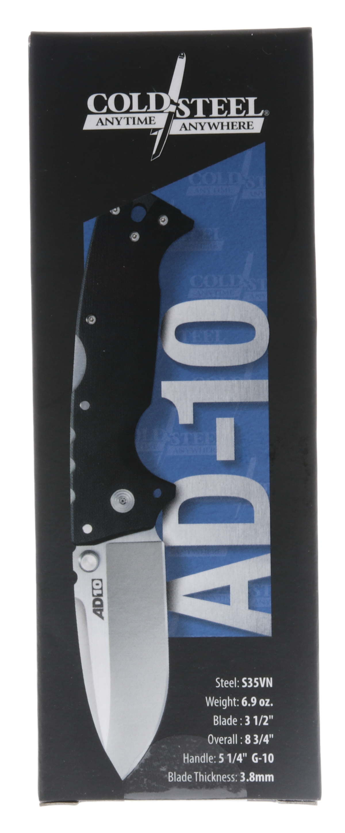 Cold Steel AD-10 4" Folding Drop Point Plain S35VN SS Black G10 Handle — view 3